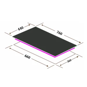 KÍCH THƯỚC BẾP GA ÂM 2 LÒ EUROSUN EU-GA291D