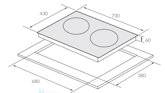 KÍCH THƯỚC BẾP TỪ ĐÔI SILVER EUROSUN EU-T710PRO(S)