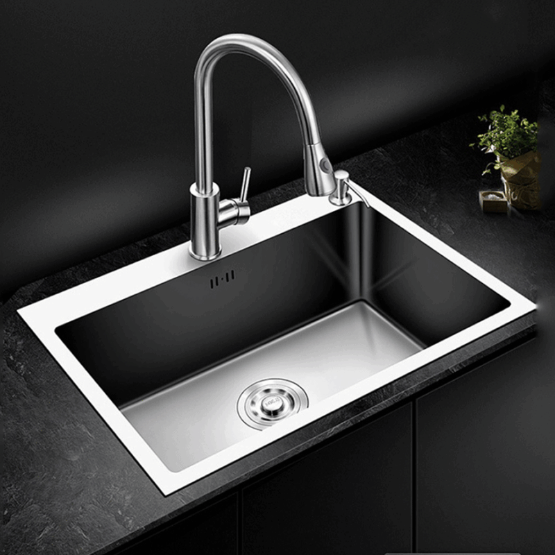 CHẬU RỬA CHÉN WINLAND 1 HỘC INOX 304 A60 - Chau rua chen inox Winland A60 2