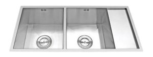 CHẬU RỬA CHÉN WINLAND 2 HỘC INOX 304 D60 - Chau rua chen winland inox 304 d60 2 ngan 1 canh