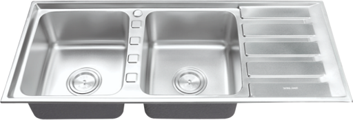 CHẬU RỬA CHÉN INOX 2 HỘC WINLAND D15