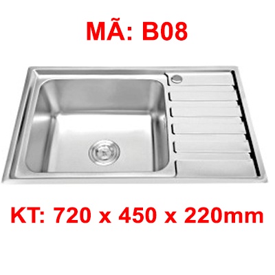CHẬU RỬA CHÉN INOX 1 HỘC WINLAND B08