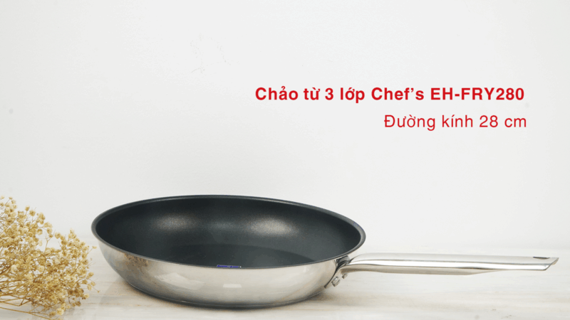 KÍCH THƯỚC CHẢO TỪ CHEFS EH-FRY280