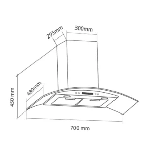 KÍCH THƯỚC MÁY HÚT MÙI 70CM EUROSUN EH-70K15E