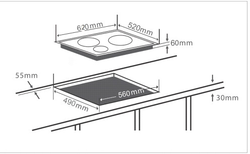 BẾP TỪ BA CHEFS EH-IH555 - 16 4