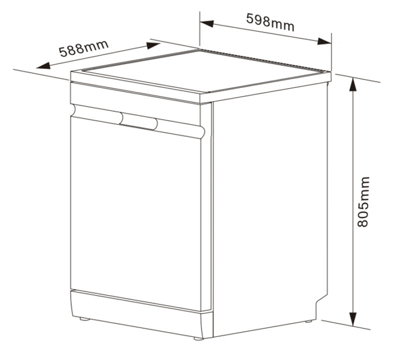 KÍCH THƯỚC MÁY RỬA BÁT 17 BỘ KOCHER X15S