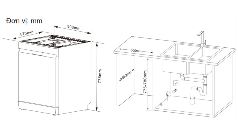 MÁY RỬA BÁT 17 BỘ KOCHER X15S - 30 4