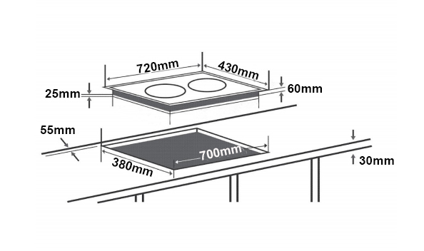 BẾP TỪ ĐÔI CHEFS EH-DIH866G - 56