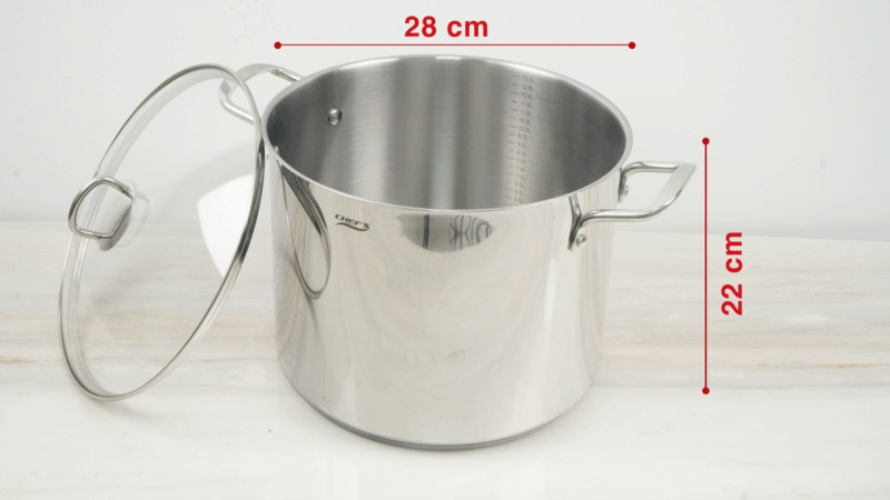 KÍCH THƯỚC NỒI LUỘC GÀ CHEFS EH-CK 280
