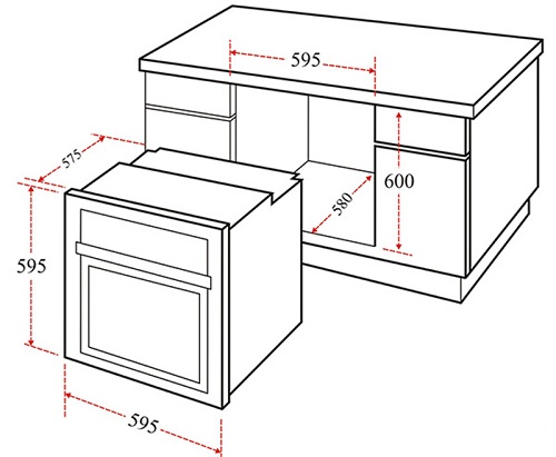 KÍCH THƯỚC LÒ NƯỚNG CHEFS EH-BO600S