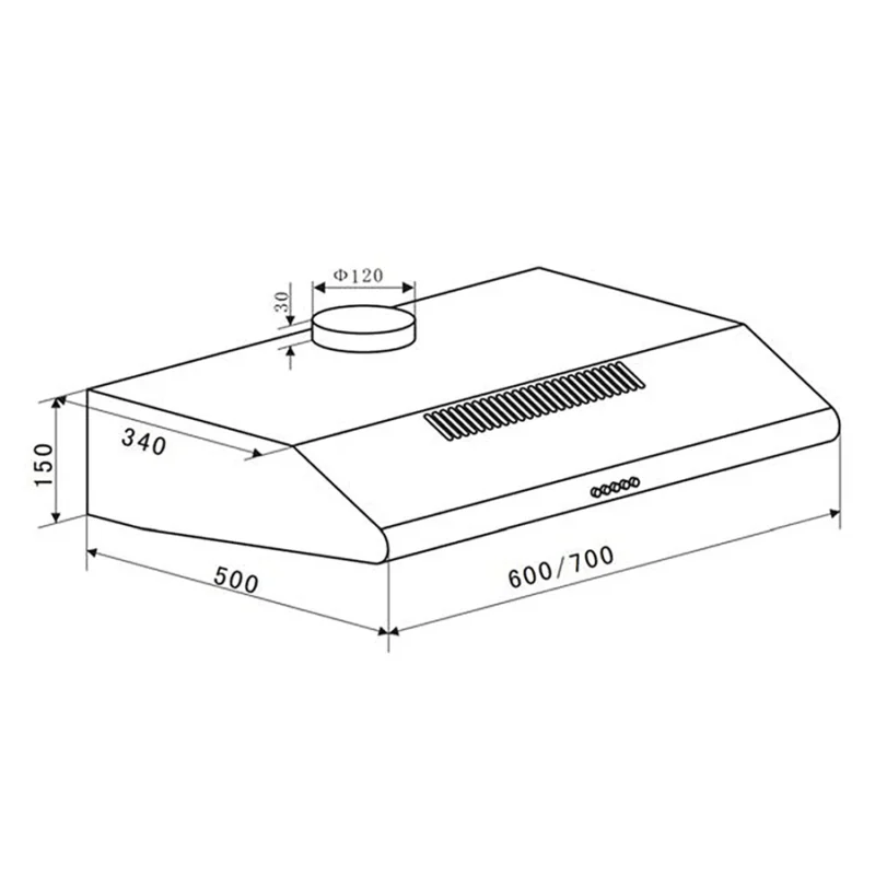MÁY HÚT MÙI ÂM TỦ INOX 70CM EUROSUN EH-70CF19S - 67