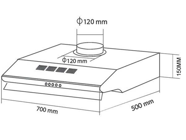 MÁY HÚT MÙI ÂM TỦ VÂN GỖ 70CM EUROSUN EH-70C18V - 9 3