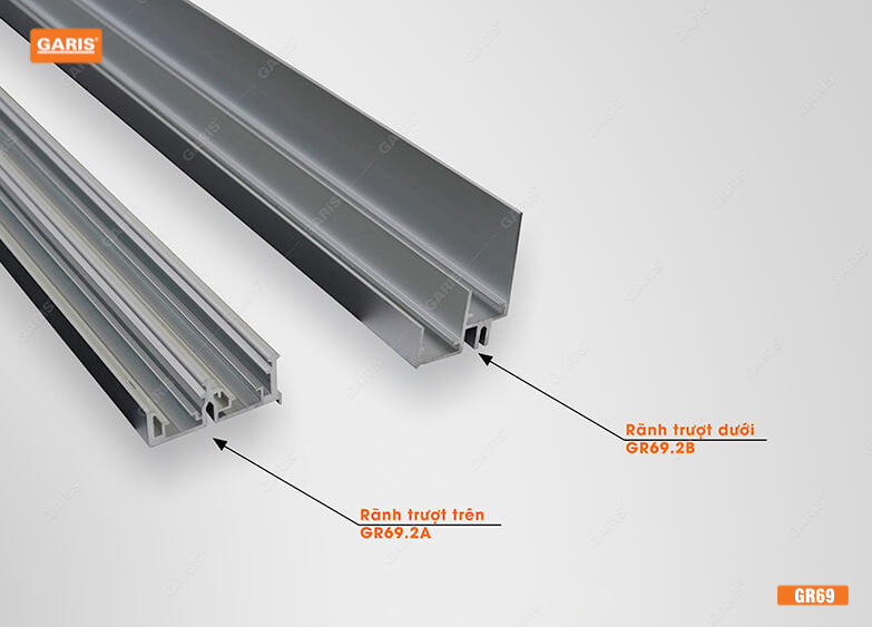 RAY TRƯỢT CỬA LÙA TREO GARIS GR69.2B