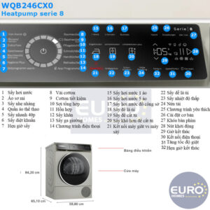 MÁY SẤY QUẦN ÁO BOSCH WQB246C0ES SERIES 8  - su dung may say Bosch WQB246CX0