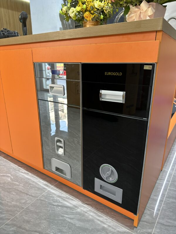 THÙNG GẠO GƯƠNG NÚT NHẤN EUROGOLD GB250S