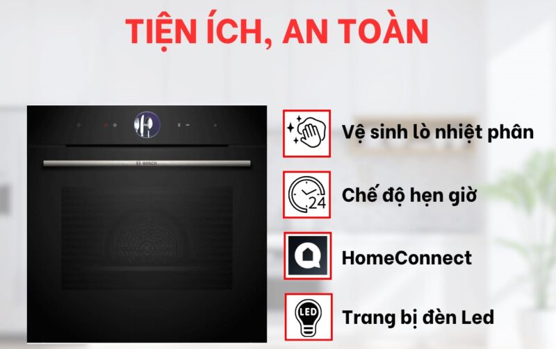 LÒ NƯỚNG ÂM TỦ BOSCH HBG7341B1B SERI 8 THỦY PHÂN - Lo nuong Bosch HBG7341B1 5