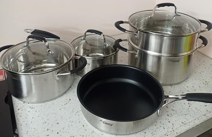 BỘ XOONG NỒI 5 MÓN CANZY CZ 899 - bo noi canzy cz 899