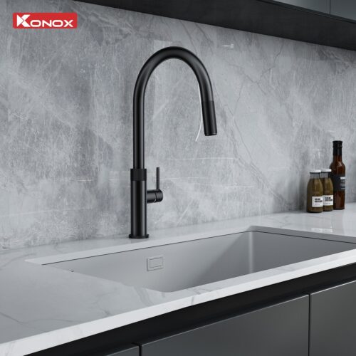 VÒI RỬA DÂY RÚT KONOX LASI GUN METAL - Voi mau Gunmetal Left 500x500 1
